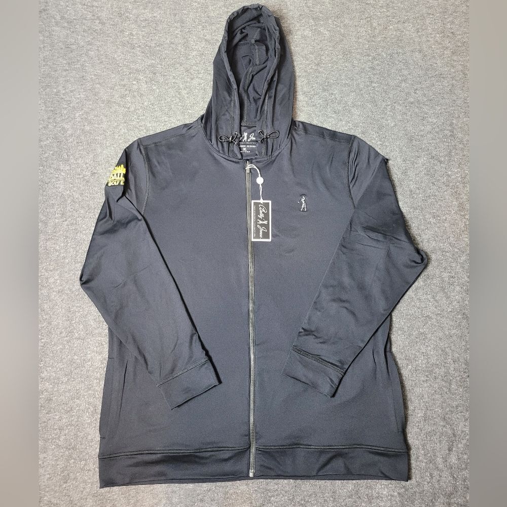 Bobby Jones Perfomance Golf Men's Jacket Size XL Black Full Zipper Fleece Hooded